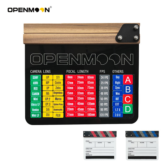 OPENMOON Clap Board Cut Action Scene Clapper Board Slate Comes with 68pcs Filter Tags on The Back